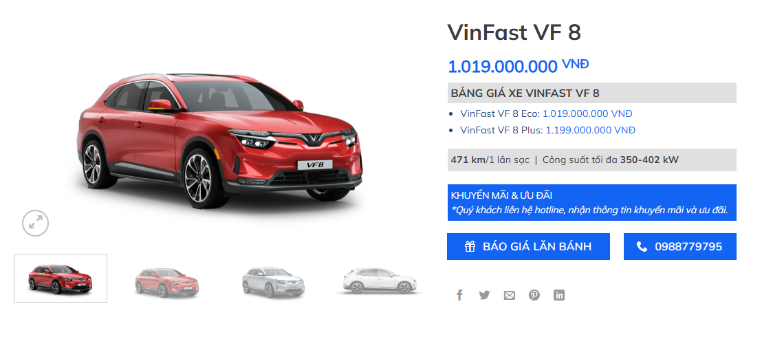 Giá xe VF8 tại Thái Nguyên: Cập Nhật Chính Sách Mua Đứt Pin Mới Nhất 2025